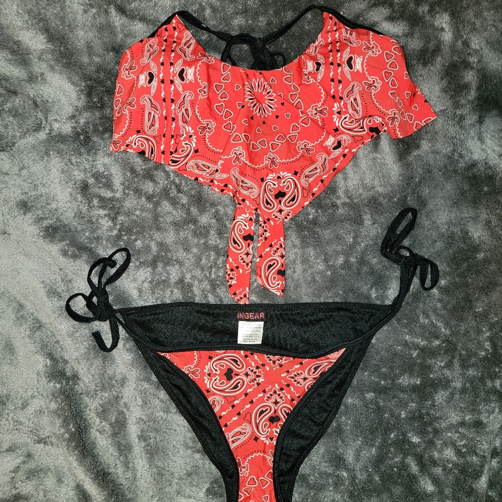 Ingear Red and Black Bikini Set